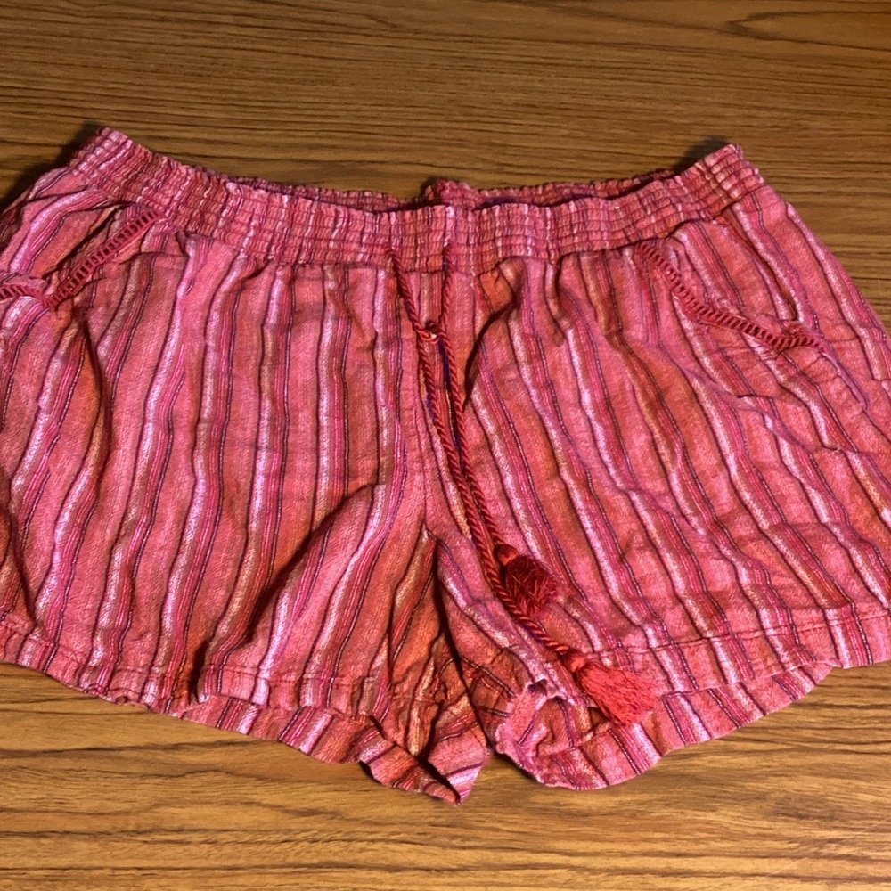Briggs New York High Waist Pink Striped Shorts